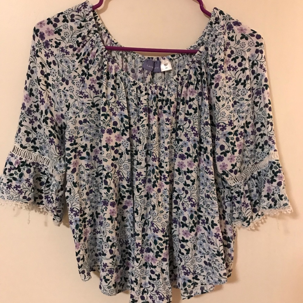 Off-The shoulder Cropped Floral Top
